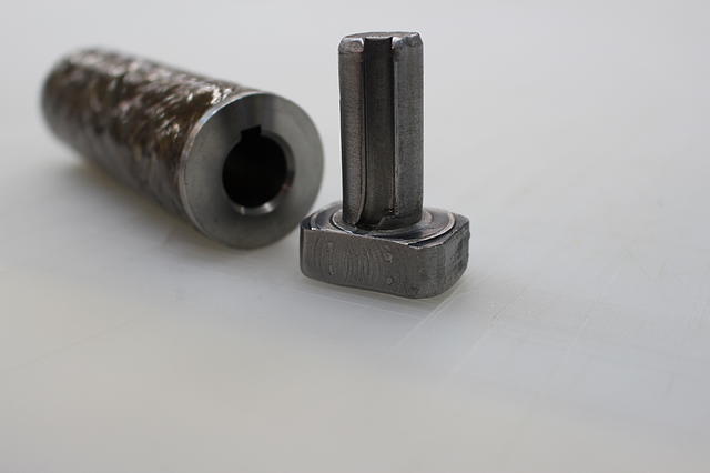 Bonding with Composites: Pictured is a driveshaft with bonded end